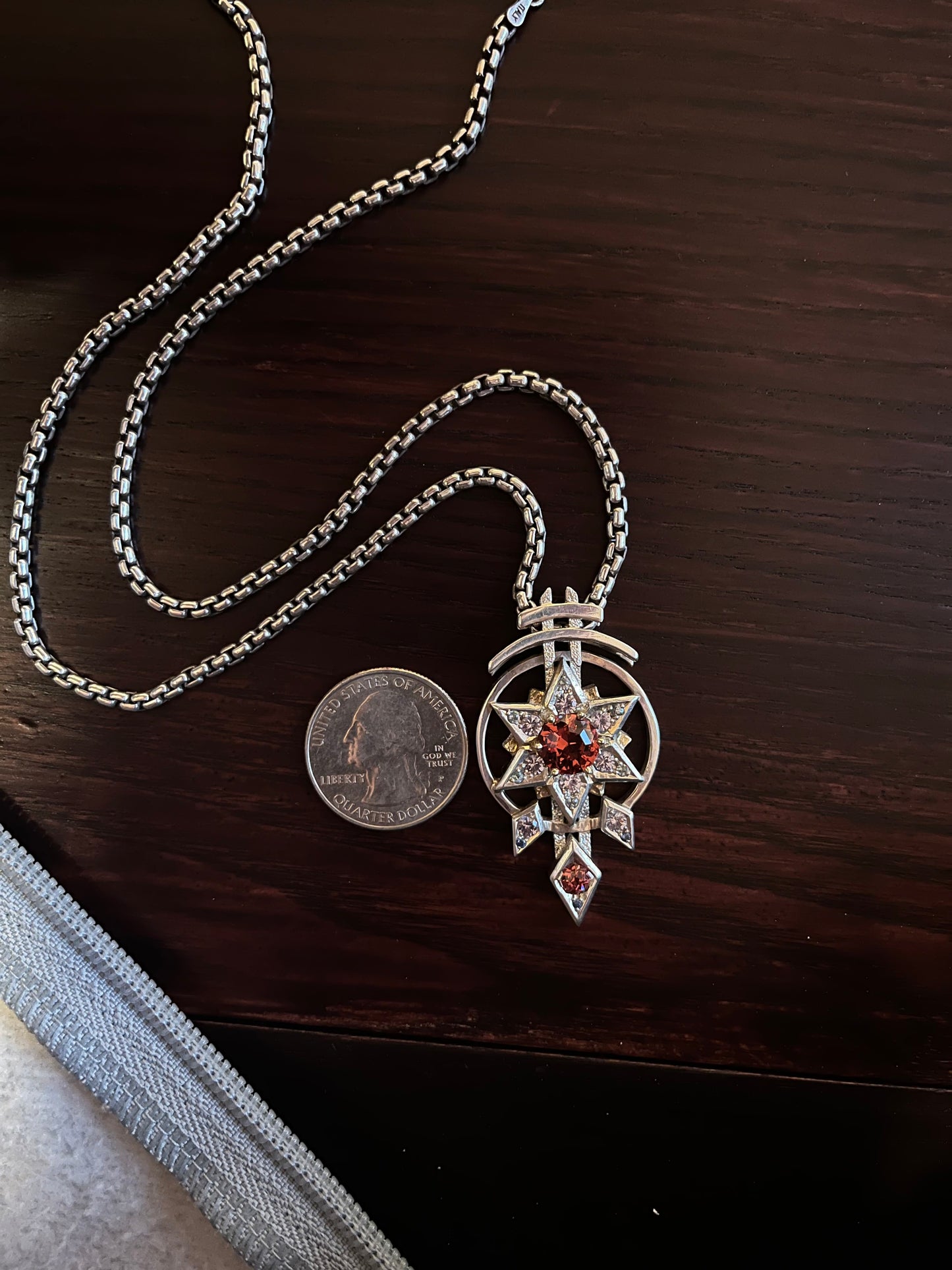 Garnet Mandala Pendant