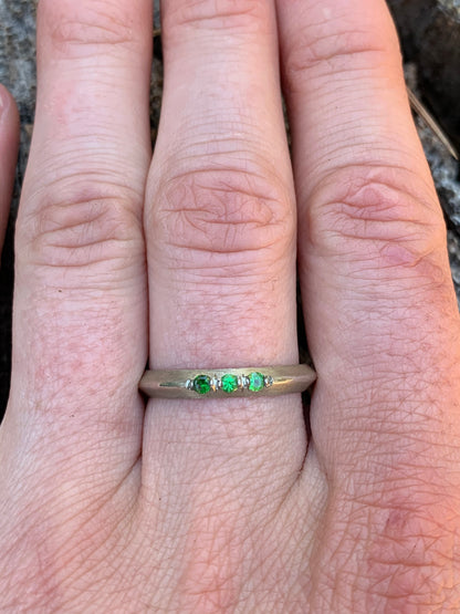 Silver Tsavorite Ring