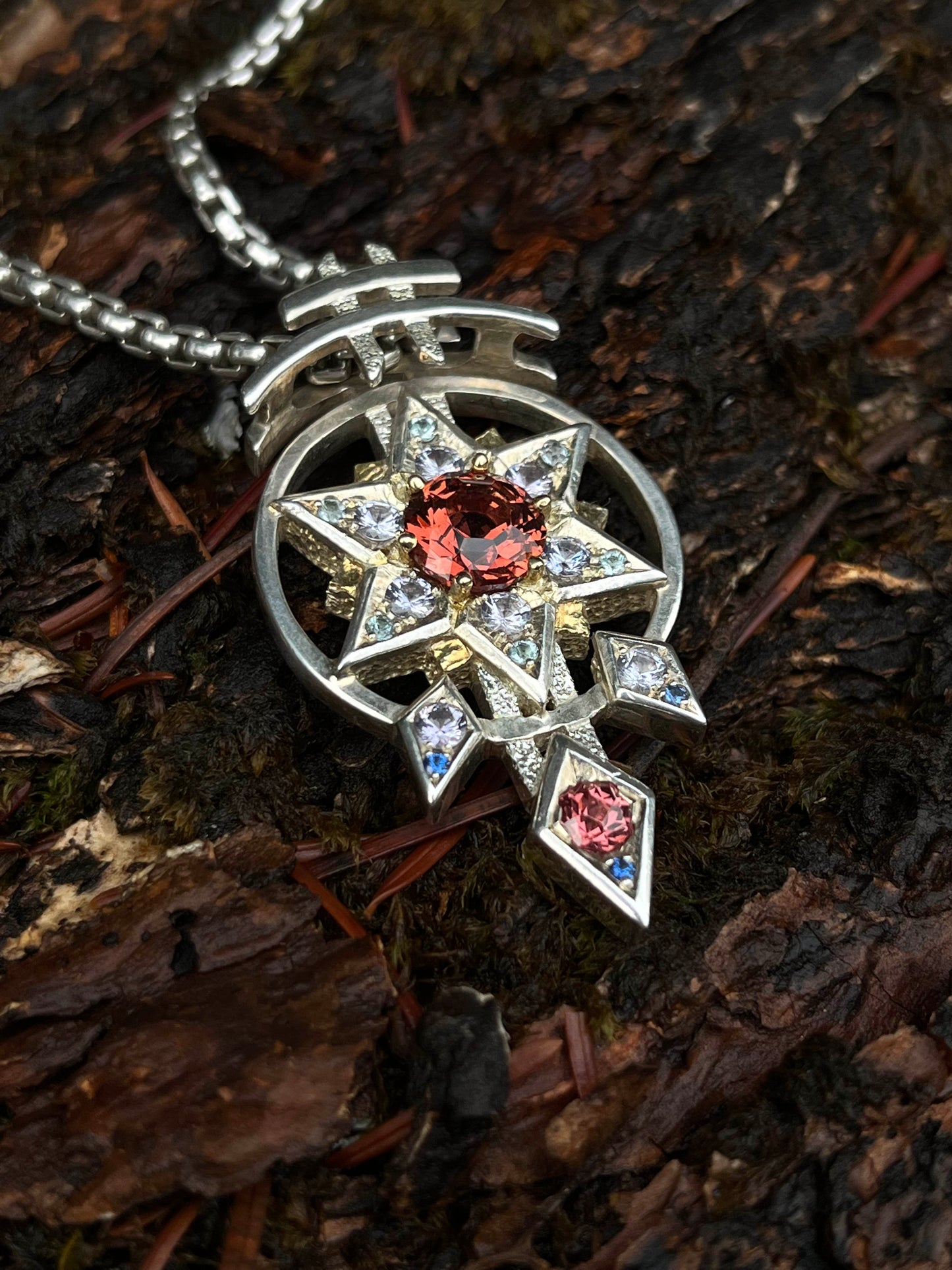 Garnet Mandala Pendant