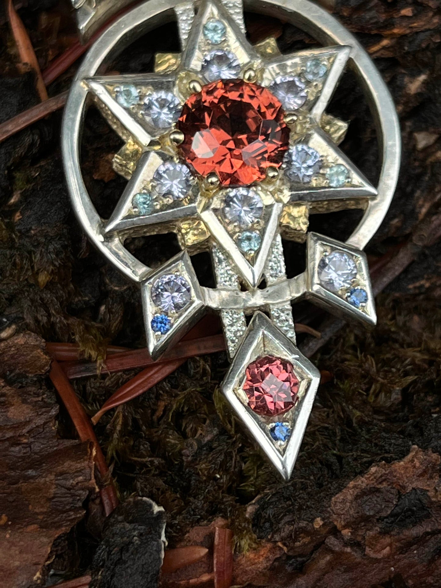 Garnet Mandala Pendant